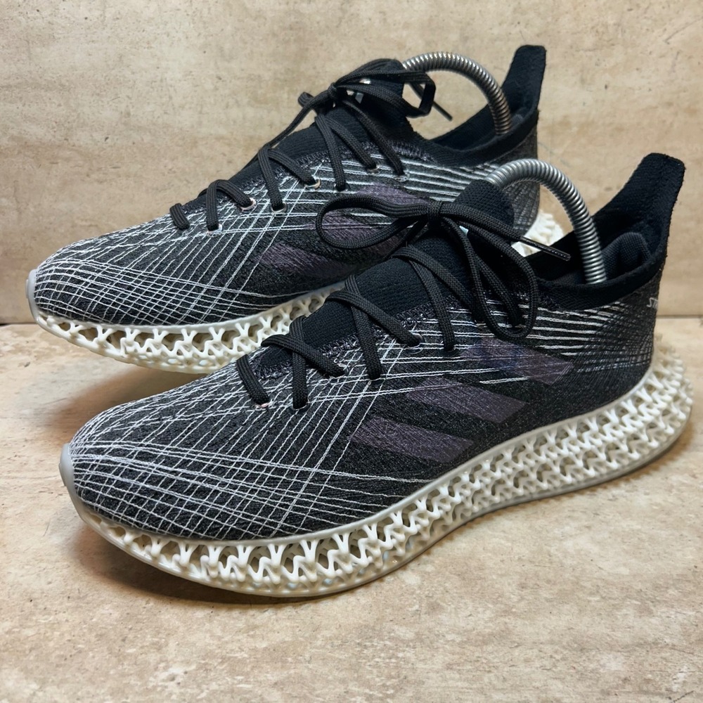Adidas 4DFWD Strung Running Shoes Black Carbon Mens 8 ID0261 3D Printed Midsole